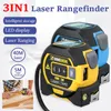 Bandåtgärder 3 i 1 laserband mäter Rangefinder 5M Tape Ruler Infrared High Precision Intelligent Electronic Ruler Building Distance Meter 231207