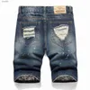 Men's Jeans 2023 New Ripped Half Shorts Ripped Patch Jeans Men Jean Cut Straight Fit Pants Men E Stretch Pants Clothes for Men Clothes MenL231209