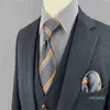 Listras coloridas 160cm 63 "tamanho extra longo gravatas masculinas e conjuntos quadrados de bolso presentes de seda acessórios de casamento