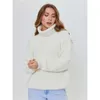 Sweter kaszmirowy swetry jesień/zima wysoka szyja pullover solidny kolor luźny dzianin 410