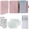 Hole Binder Pockets Plastic Zipper Money Saving Envelope A6 Budget Planner Notebook Covers Folder Colored