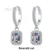 925 sterling zilveren oorknopjes passeren diamanttest stralend geslepen smaragd 2ct 4ct moissanite voor dames