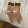 Kadın Çorap Kış Sıcak Patchwork Stripes Spor Yüksek Uzun Yüzdeli Termal Kore Tarzı Okul Sıkıştırma Kısa Ayak Bileği Çorapları
