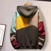 Herrtröjor Creative Winter Hoodie Big Pocket Men Autumn Color Matching Young Style Thermal
