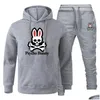 Psychos Bunny Poloshirt, amerikanische Mode, Straßenmarke, Designer, Psychos Bunny-Hemden, Stickerei, kurzärmelig, lässig, Baumwolle, locker, Psychos Bunny 9348