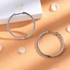 Hoop Huggie M-JAJA Real Diamond Earrings 18K White Gold Plated 925 Sterling Silver Hoop Earrings for Women D Color VVS1 Jewelry 231207