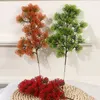 Fleurs décoratives plantes artificielles branche de pin de Thuya en plastique faux Bouquet de plantes bricolage noël mariage maison chambre décoration accessoires