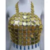 Damen-Tanks, sexy glitzernde metallische Pailletten, Acryl-Quasten, Neckholder-Crop-Top für Frauen, Party, Rave, Nachtclub, Körperschmuck, Zubehör