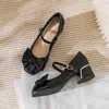 Dress Shoe s Chunky Block Pumps Slip On Low Heel Closed Round Toe Classic Mid Square Wedding Party Office Lady 231208