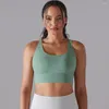 Yoga-Outfit, U-Ausschnitt, überkreuzte Träger, Sport-BH, Damen, Push-Up, Workout, sportlicher Büstenhalter, gepolstert, rückenfrei, Fitnessstudio, bauchfreies Tank-Top