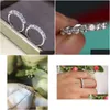 Cluster-Ringe Lab-Diamant-Ring 925 Sterling Silber Schmuck Verlobung Ehering für Frauen Braut Statement Party Zubehör Drop Deli Dh1wu