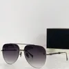 Homens marca designer THE SKYLINE óculos de sol homens e mulheres metal sem moldura branco espelho pernas ovais praia óculos de sol UV400 com caixa original Z051
