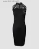 Urban Sexy Dresses Fashion Print Women Black Rhine Decor Slest Party Dress Elegant Halter Bodycon Mini Skinny Dresses L231208