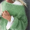 Women's Knits Tees Mohair Women Lantern Long Sleeve Sweater Fluffy Pullover Knit Streetwear Oversized Jumper Coats Women's Clothing J231208