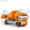 Block Ny Heavy Dump Truck Engineering Cement Mixer Engine Mini Loader Car Classic Building Blocks Set Bricks Toy City R231208