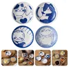 Plates 4 Pcs Soy Sauce Dish Appetizer Plate Small Ceramic Ceramics Dessert Olive Oil Dipping Dishes