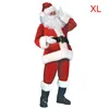 Julekorationer ADT Santa Claus Costume Flannel Classic Suit Cosplay Props Men Coat Pants Beard Belt Hat Set M XL Drop Deliver Dheti