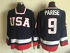 Maglia versione vintage squadre USA KANE 81 KESSEL 9 PARISE 16 HULL 9 MODANO 30 THOMAS MILLER Maglie da hockey retrò di ritorno al passato