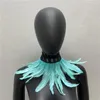 Choker Natural Feather Shawn Shawn Women Halloween Party Cosplay Black Props Sexig Punk Necklace Gotic Scarves