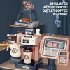 Doll House Accessories Kids Coffee Machine Toy Set Kitchen Toys Simulation Food Bread Cake Pretend Play Shopping Cash Register For Children 231207