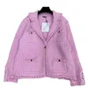 Mulheres malhas camisetas designer marca 23 novo terno de malha gola cardigan, esquema de cores rosa e macio menina, jaqueta atraente emagrecedora, versátil quente high-end KB0R