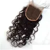 Top Closures Wet And Wavy Lace Baby Hair Virgin Mongolian Water Wave Human Bleached Knots Drop Delivery Products Extensions Oty0D