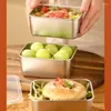 Vorratsflaschen 2/4 Stück Edelstahl-Kühlschrank-Lebensmittelbox mit Kunststoffdeckel Bereiten Sie ein Picknick zur Erhaltung der Frische vor