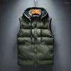 Gilet da uomo Gilet Giacca invernale impermeabile caldo senza maniche da uomo moda con cappuccio casual autunno addensare gilet Z189