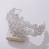 Korean Silver Color Crown Hair Accessories Luxury Crystal Tiara For Women Wedding Headdress Bridal Hair Jewelry