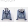 Women's Jackets Denim Jacket Woman Hooded Short Style Clothing Retro Topcoat Pocket Buttons Long Sled Warm Tops Loose Fitting Autumn Winter L231208