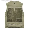 Gilets pour hommes Gilet d'outil Plusieurs poches en plein air Tops Cardigan sans manches Manteaux Multi-fonction Photographie Pêche Ceinture pour hommes Mesh Slim Q231208