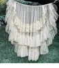 Ropa étnica Falda de cubierta transparente de cortina de cintura de lolita de doble capa