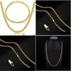 Chains K 3.5Mm Female Gold Necklace Water Wave Chain Simple Fashion Wholesalechains Drop Delivery Jewelry Necklaces Pendants Otnte