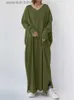 Urban Sexy Dresses 5XL Damen Sommer Maxikleid Türkei Eid Solide Baumwolle Langes Kleid Sexy A-Linie V-Ausschnitt Kleider Marokkanischer Kaftan Robe Islamischer Stoff L231208