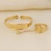 Brazaletes para bebés y niños, brazaletes de moda chapados en oro, pulseras de mano ajustables, regalo, joyería encantadora con anillo 231208