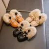 Sneakers marka jgviKoto jesienne zimowe dziewczyny buty ciepłe bawełniane pluszowe puszyste futro mokasyny dla dzieci z metalowym łańcuchem chłopców flats dzieci 231207