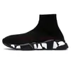 Scarpe da donna con calzino firmate da uomo Stivali Speed Trainer Graffiti Nero Bianco Rosso Speeds 2.0 Calzini da corsa con suola trasparente Slip on Cloud Mocassini Sneakers