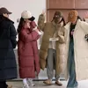 Trenchs de femmes Version coréenne de coton frais rembourré super long sur le genou à la cheville épais boudoir chaud manteau d'hiver femme