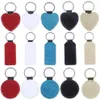 Keychains 15 Pcs Sublimation Blanks PU Leather Heat Transfer Keychain With Key Rings DIY Blank301Q