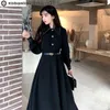 Urban Sexy Dresses 2022 New Korean Spring and Autumn Fashion French Retro Casual Dress with Thin Waist and Elegant Lady's Small Black Dress L231208