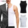 Estar em forma homens emagrecimento corpo shaper cintura trainer colete barriga controle postura camisa correção de volta abdômen tanque superior shaperwear