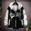 Męskie kurtki męskie koszulka baseballowa jesienna Koreańska swobodna kurtka z kapturem HARAJUKU HIGHT STREET Fashion Men Clothing Wysokiej jakości płaszcz 231208