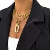 Collana girocollo grande CCB esagerata per donna Ragazza Hiphop Catena robusta OT Collana con fibbia sul collo Regalo di gioielli per feste