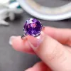 Bague en améthyste en forme de Rose de qualité VVS 4ct, bague en argent améthyste naturelle de qualité VVS, bijoux en pierres précieuses en argent 925 à la mode