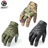 Tactical Army Full Finger Gloves Pekskärm Militär paintball Airsoft Combat Rubber Protective Glove Anti-Scid Men Women New 20192Z