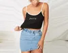 Frauen Tanks Sommer Mode Cami Frauen Gestellte Leibchen Sexy Schwarz Backless Strap Crop Top Straße Bustier Tops Für Frauen weste