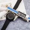 Orologio da uomo BREITLINX di alta qualità di marca superiore Orologio da uomo al quarzo automatico con cronografo multifunzione in acciaio nero con cinturino in tela con specchio in zaffiro