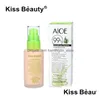 Fundação 40ml aloe pó beijo beleza maquiagem líquida rosto 2 cores dhs entrega de gota saúde dhnii