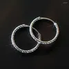 Hoopörhängen S925 Silver Simple Geometric Shiny Lämplig för söta och vackra kvinnliga flickans smycken Tillbehör