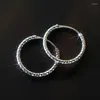 Boucles d'oreilles créoles en argent S925, simples, géométriques, brillantes, adaptées aux femmes mignonnes et belles, accessoires de bijoux pour filles